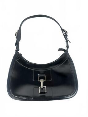 Gucci Tom Ford Era 1998 Black Patent Leather Hobo Shoulder Bag | Pre-Loved